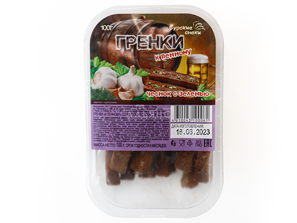 Сурские гренки Чеснок с зеленью (100 гр) в Уссурийске