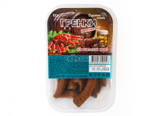 Ведро Ржаные гренки с красной икрой: Сурские гренки Камчатский краб (100 гр)